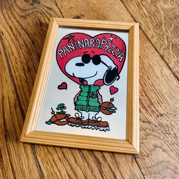 Specchio Snoopy Paninaro Pazzia - Italia 1983 - Specchi e cornici
