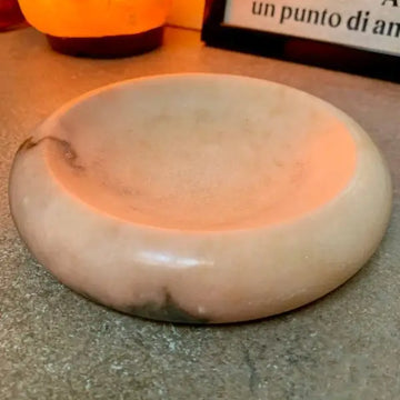 Svuotatasche Portacenere in Marmo Rosa Rotondo Vintage 1970 - Svuotatasche