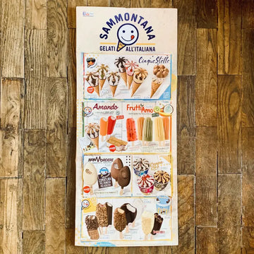 Tabella Listino prezzi Vintage Gelati ’Sammontana’ - Italia 2019 - Tabelle gelati