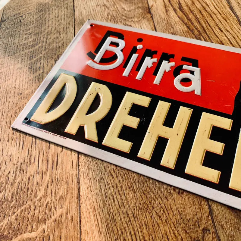 Targa metallo ’Birra Dreher’ Riproduzione - Italia 2000 - Targhe e Insegne