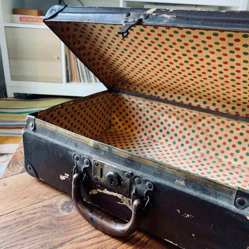Valigia vintage in cartone marrone - Italia anni 1940 - Valigie