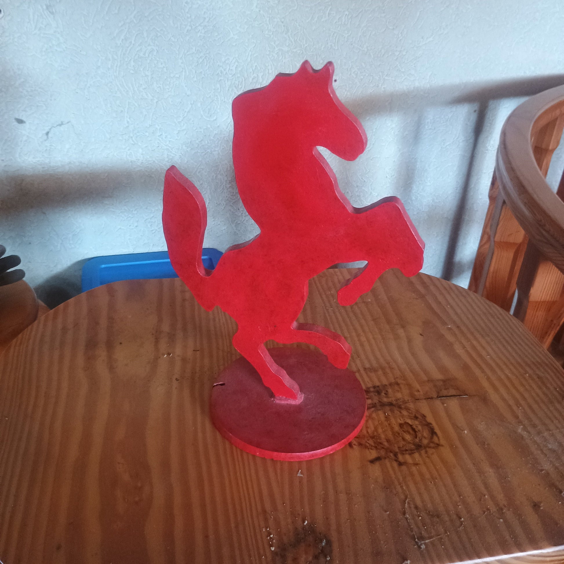 Scultura in ferro artigianale raffigurante il Cavallino Rampante della Ferrari